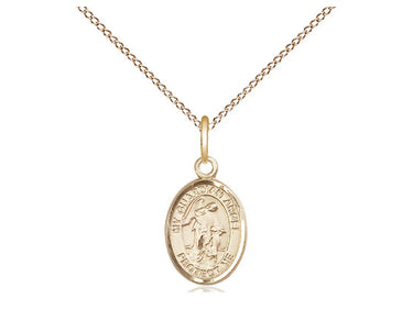 Gold Filled Small Guardian Angel Pendant Necklace 1/2 x 1/4 with 18 inch chain handmade by Bliss