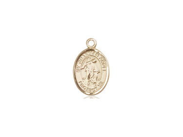 14kt Solid Gold Small Guardian Angel Medal Pendant 1/2 x 1/4 handmade by Bliss Manufacturing