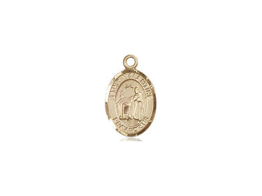 14kt solid gold St. Valentine of Rome small medal pendant 1/2 x 1/4 inch handcrafted by Bliss USA