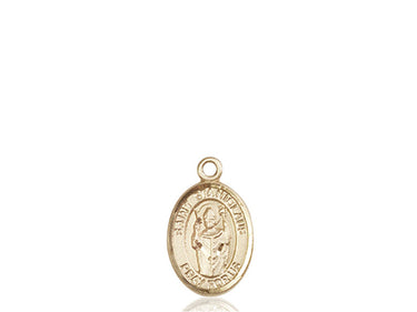 14kt solid gold St. Stanislaus patron saint medal pendant, small 1/2 x 1/4 inch, handcrafted by Bliss