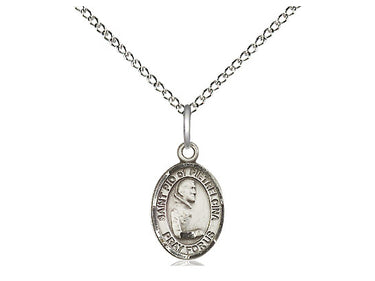 Small sterling silver St. Pio of Pietrelcina Padre Pio medal necklace 1/2 x 1/4 with 18 inch curb chain by Bliss