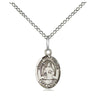 Sterling Silver St. Walburga Small Catholic Medal Necklace 1/2 x 1/4 inch on 18 inch Chain by Bliss