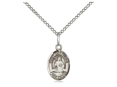 Sterling Silver St. Walburga Small Catholic Medal Necklace 1/2 x 1/4 inch on 18 inch Chain by Bliss