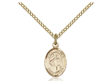 14kt Gold Filled St. Ursula Patron Saint Medal Necklace 1/2 x 1/4 with 18 inch chain by Bliss Manufacturing
