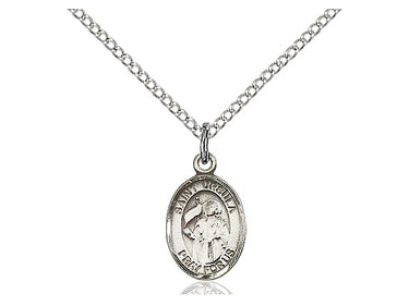 Sterling Silver St. Ursula Patron Saint Medal Necklace 1/2 x 1/4 with 18 inch chain by Bliss Manufacturing