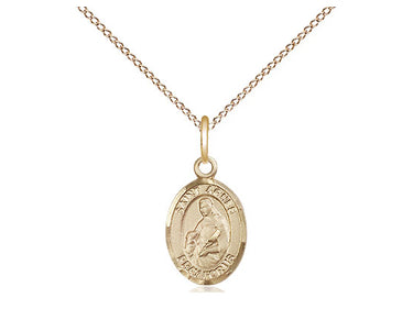 14kt Gold Filled St. Agnes of Rome Patron Saint Medal Necklace 1/2 x 1/4 with 18 inch chain by Bliss Manufacturing