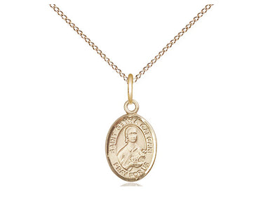 14kt Gold Filled small St. Gemma Galgani patron saint medal necklace with 18 inch chain by Bliss Manufacturing