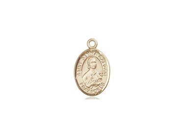 14kt Solid Gold St. Gemma Galgani Small Patron Saint Medal Pendant 1/2 inch by 1/4 inch by Bliss