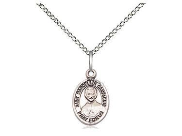 Sterling silver St. Marcellin Champagnat patron saint medal necklace with 18 inch chain, 1/2 x 1/4 inch, handcrafted by Bliss Manufacturing