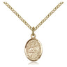 Small 14kt gold filled Sts. Cosmas and Damian patron saint medal necklace, 1/2 x 1/4 inch, 18 inch chain, Bliss