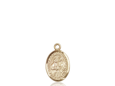 14kt solid gold Sts. Cosmas and Damian patron saints medal pendant, 1/2 x 1/4 inches, handcrafted by Bliss USA