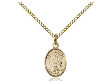 Gold Filled St. Jerome Patron Saint Medal Necklace 1/2 inch on 18 inch chain by Bliss Manufacturing