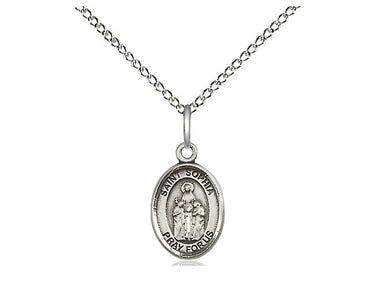 Sterling Silver St. Sophia Patron Saint Medal Necklace 1/2 x 1/4 inch with 18 inch Chain by Bliss