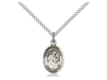 Sterling Silver St. Ambrose Patron Saint Medal Necklace 1/2 x 1/4 inch on 18 inch Chain by Bliss