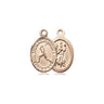 14kt Solid Gold St Christopher Baseball Medal Pendant half inch small Bliss Manufacturing USA