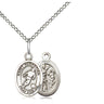 Sterling Silver St. Sebastian Soccer Medal Necklace 1/2 x 1/4 inches with 18 inch chain by Bliss