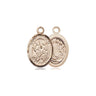 14kt solid gold St. Cecilia marching band medal pendant, 1/2 x 1/4 inch small size, Bliss Manufacturing USA