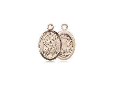 14kt solid gold St. Cecilia marching band medal pendant, 1/2 x 1/4 inch small size, Bliss Manufacturing USA