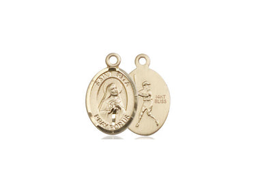 14kt Solid Gold St Rita of Cascia Medal Pendant half inch small Bliss Manufacturing USA