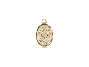 14kt Solid Gold St. Martin of Tours Patron Saint Medal Pendant 1/2 x 1/4 inch by Bliss Manufacturing
