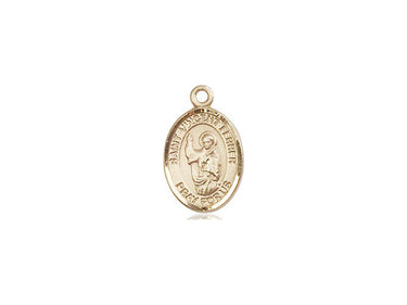 14kt Solid Gold St. Vincent Ferrer Small Patron Saint Medal Pendant 1/2 x 1/4 inch by Bliss