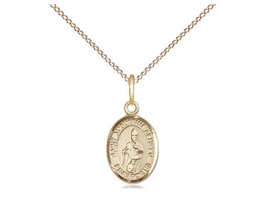 14kt Gold Filled St. Augustine of Hippo Patron Saint Medal Necklace 1/2 x 1/4 inch on 18 inch Chain by Bliss