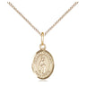14kt Gold Filled Small Our Lady of Fatima Medal Necklace 1/2 x 1/4 inch 18 inch Chain Bliss USA