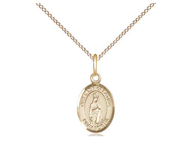 14kt Gold Filled Small Our Lady of Fatima Medal Necklace 1/2 x 1/4 inch 18 inch Chain Bliss USA