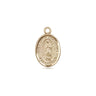 Small 14kt solid gold Our Lady of Guadalupe medal pendant 1/2 x 1/4 inch handcrafted USA Bliss