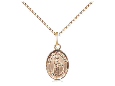 Gold Filled St. Petronille Patron Saint Medal Necklace, 1/2 x 1/4 inch pendant on 18 inch chain, handcrafted by Bliss