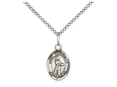 Sterling Silver St. Petronille Patron Saint Medal Necklace, 1/2 x 1/4 inch pendant on 18 inch chain, handcrafted by Bliss
