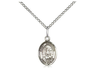 Sterling Silver St. Germaine Cousin Small Patron Saint Medal Necklace with 18 Inch Chain by Bliss
