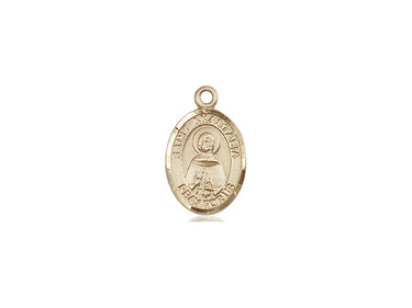 14kt Solid Gold Small St. Anastasia Patron Saint Medal Pendant 1/2 x 1/4 inch by Bliss