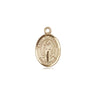 14kt solid gold St. Barnabas patron saint medal pendant, 1/2 x 1/4 inch small medal, handcrafted by Bliss Manufacturing