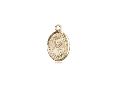 Small 14kt solid gold St. Ignatius of Loyola patron saint medal pendant, 1/2 inch x 1/4 inch, handcrafted by Bliss Manufacturing