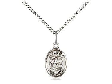 Sterling silver small Holy Family pendant necklace 1/2 x 1/4 inch with 18 inch chain by Bliss Manufacturing