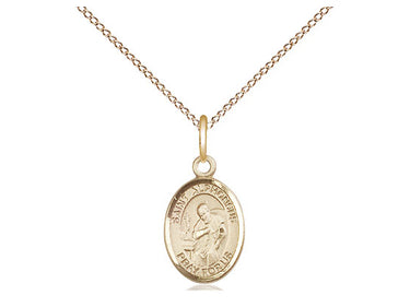 Small 14kt Gold Filled St. Alphonsus Patron Saint Medal Necklace with 18 inch Chain by Bliss Manufacturing