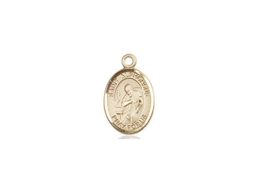 14kt Solid Gold St. Alphonsus Patron Saint Medal Pendant, 1/2 x 1/4 inch, Bliss USA handcrafted