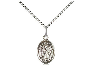 Small Sterling Silver St. Alphonsus Patron Saint Medal Necklace with 18 inch Chain by Bliss Manufacturing