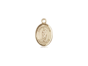 14kt Solid Gold St. Victor of Marseilles Small Patron Saint Medal Pendant 1/2 x 1/4 inch by Bliss