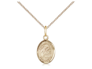 14kt Gold Filled Small St. Aloysius Gonzaga Patron Saint Medal Necklace with 18 Inch Chain by Bliss