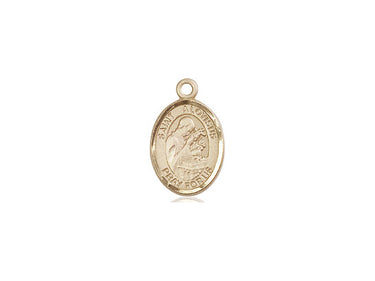 14kt Solid Gold St. Aloysius Gonzaga Patron Saint Medal Pendant, 1/2 x 1/4 inch, Bliss USA handcrafted