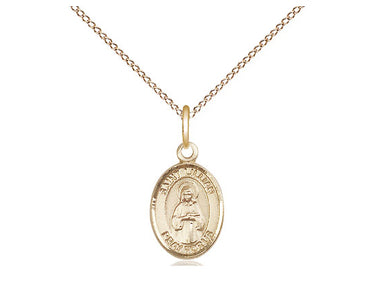 14kt Gold Filled Small St. Lillian Patron Saint Medal Necklace 1/2 x 1/4 inch with 18 inch Chain by Bliss