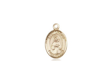 14kt Solid Gold Small St. Lillian Patron Saint Medal Pendant 1/2 x 1/4 inch Handcrafted by Bliss