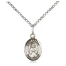 Sterling silver St. Lillian patron saint medal necklace with 18 inch chain, small size 1/2 x 1/4 inch, handcrafted by Bliss