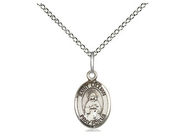 Sterling silver St. Lillian patron saint medal necklace with 18 inch chain, small size 1/2 x 1/4 inch, handcrafted by Bliss