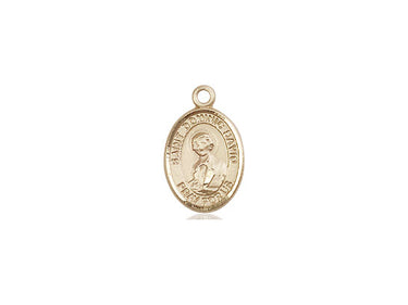 Small 14kt solid gold St. Dominic Savio patron saint medal pendant, 1/2 x 1/4 inches, handmade in USA by Bliss