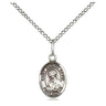Small sterling silver St. Dominic Savio patron saint medal necklace with 18 inch curb chain, handmade in USA by Bliss