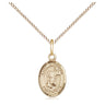 Gold Filled St. Stephanie Patron Saint Medal Necklace 1/2 x 1/4 inch with 18 inch chain by Bliss