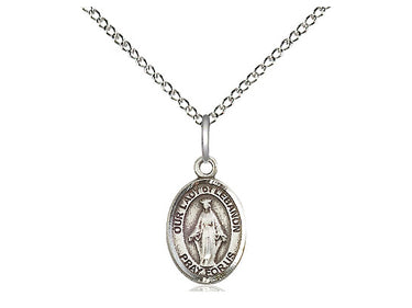 Sterling Silver Our Lady of Lebanon Medal Necklace 1/2 x 1/4 inch with 18 inch chain by Bliss USA